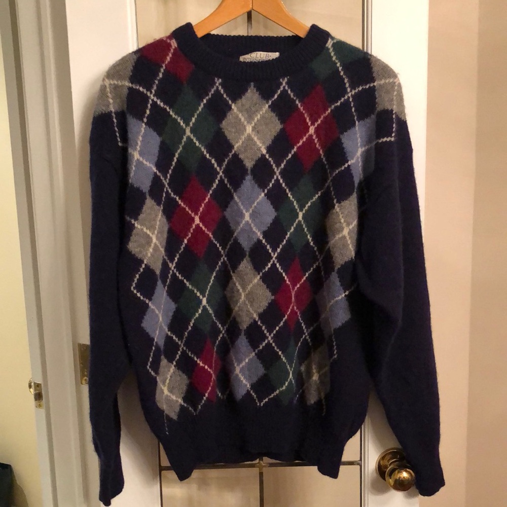 Vintage Argyle Wool Sweater